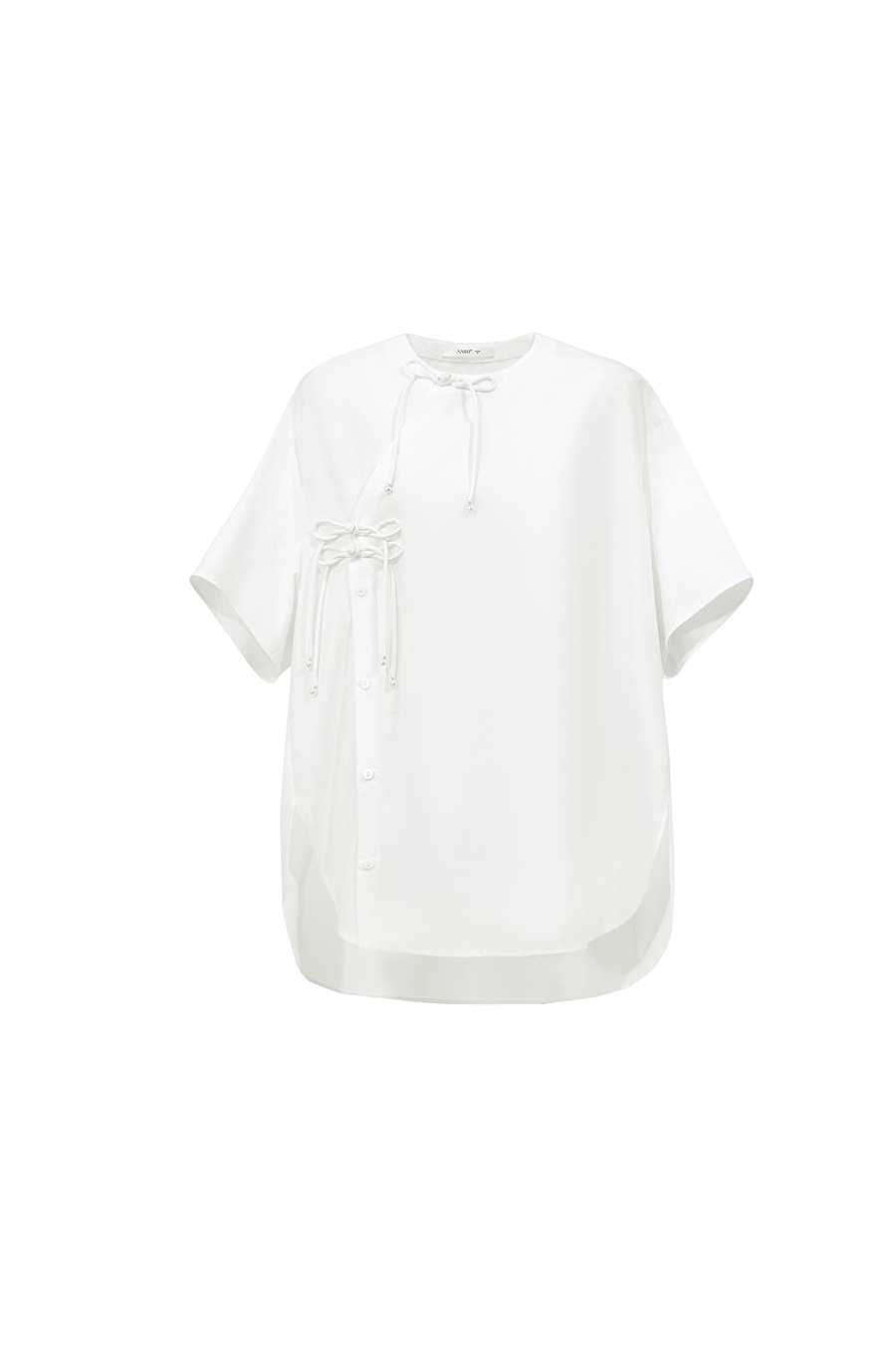 Chinese Style Round Neck Frog Button Shirt|AMII