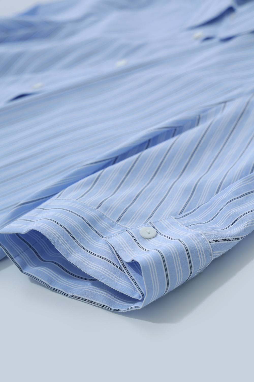 Hollow Pleated Stripe Shirt