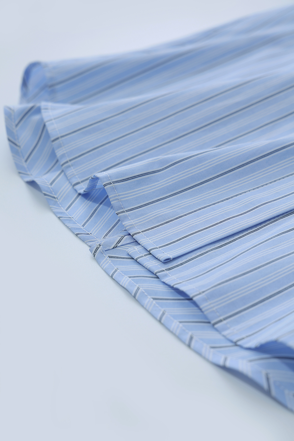 Hollow Pleated Stripe Shirt