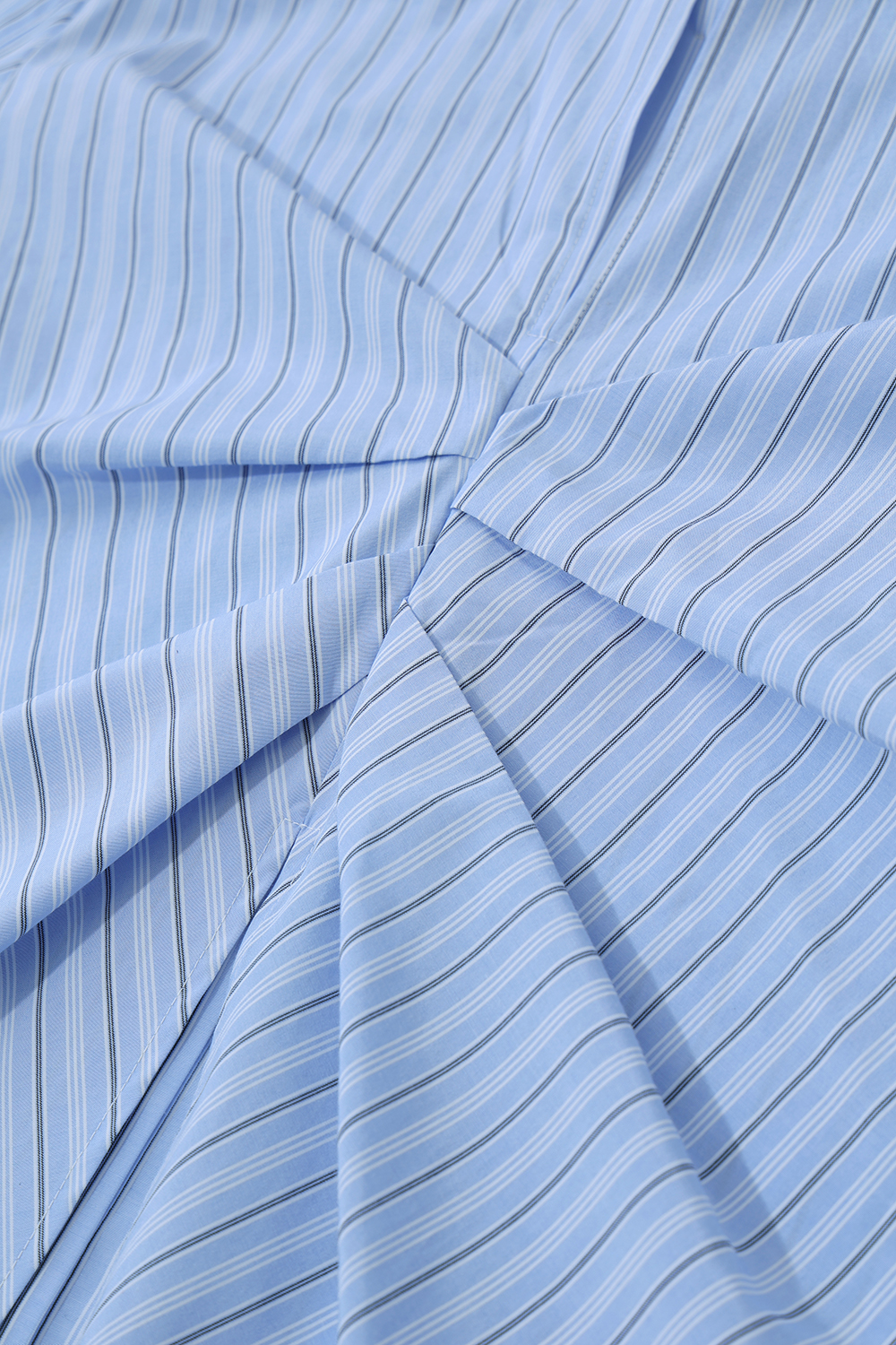 Hollow Pleated Stripe Shirt