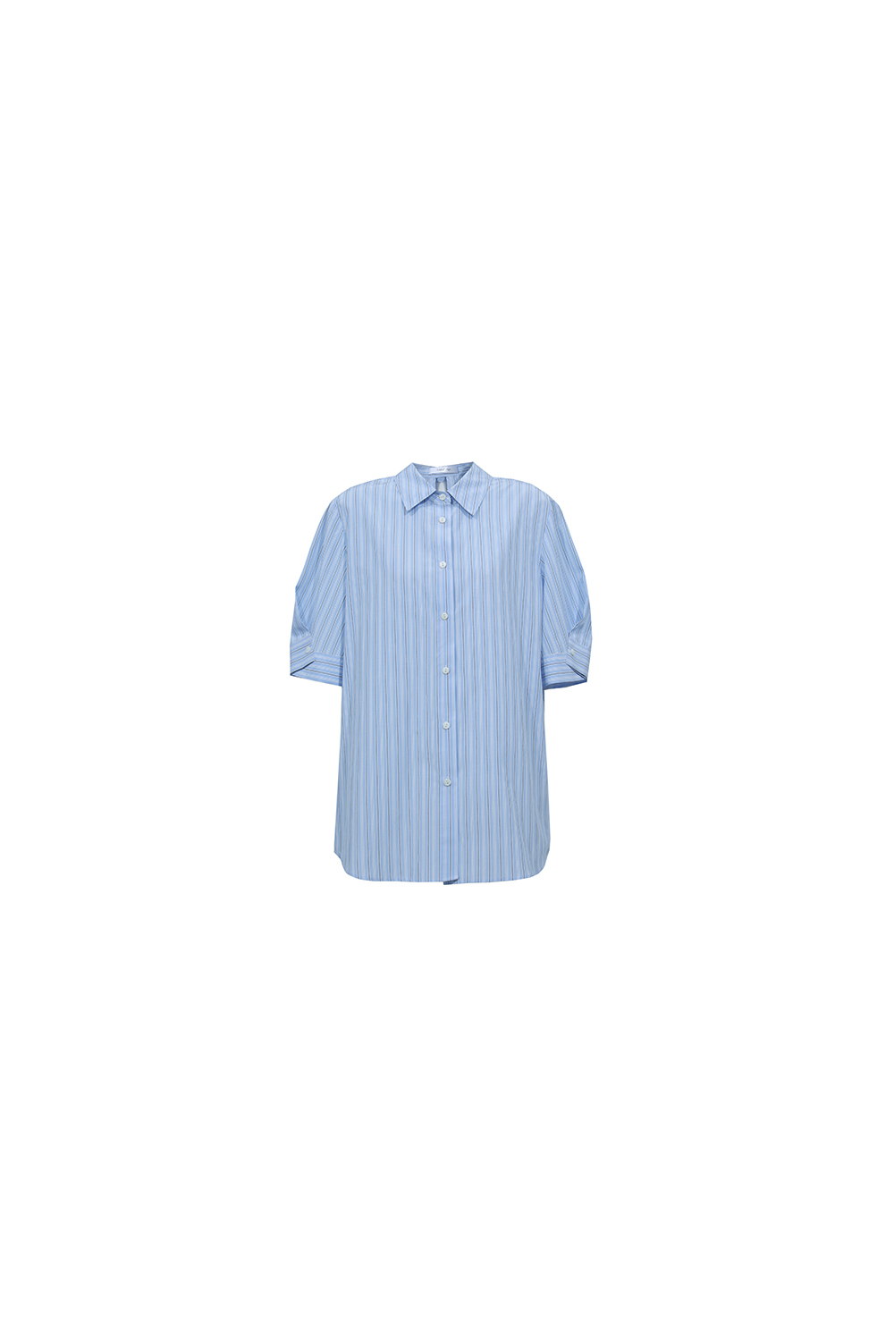 Hollow Pleated Stripe Shirt