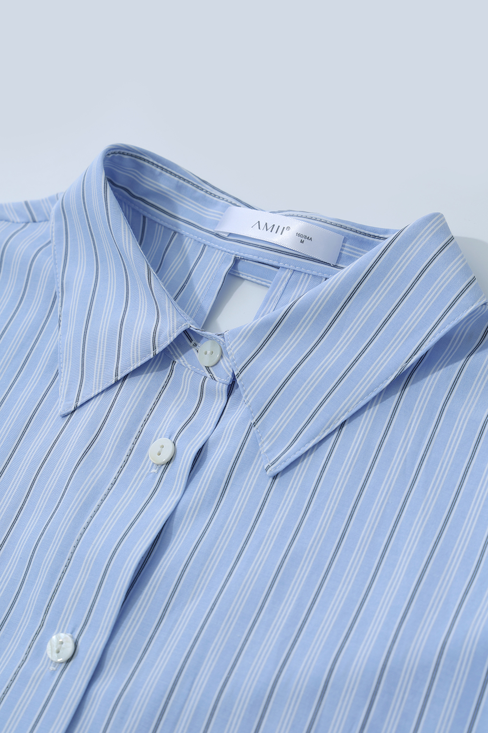 Hollow Pleated Stripe Shirt