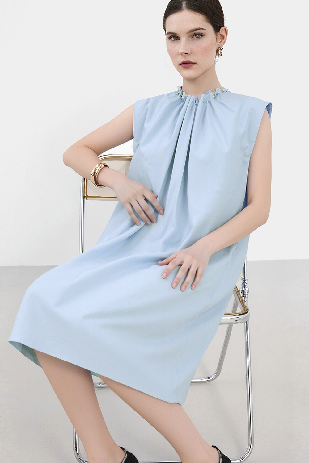 Cotton Wide Strap Dress