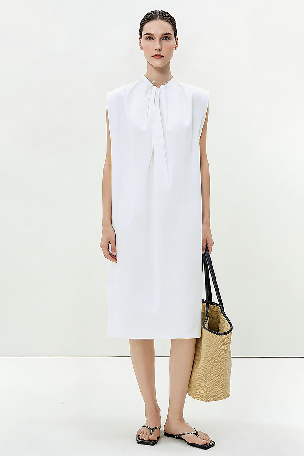 Cotton Wide Strap Dress