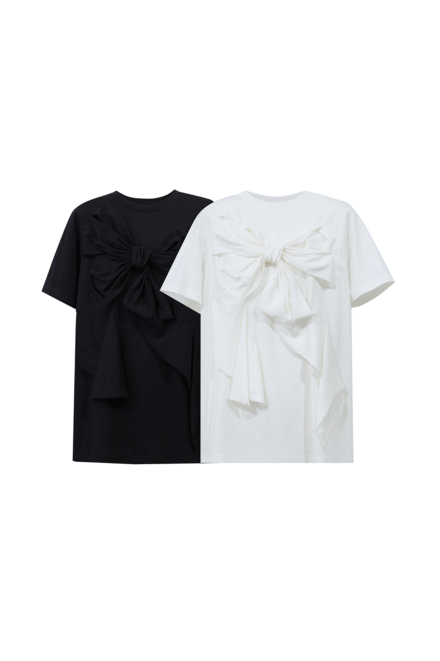 Bow Drop Shoulder T-Shirt|AMII