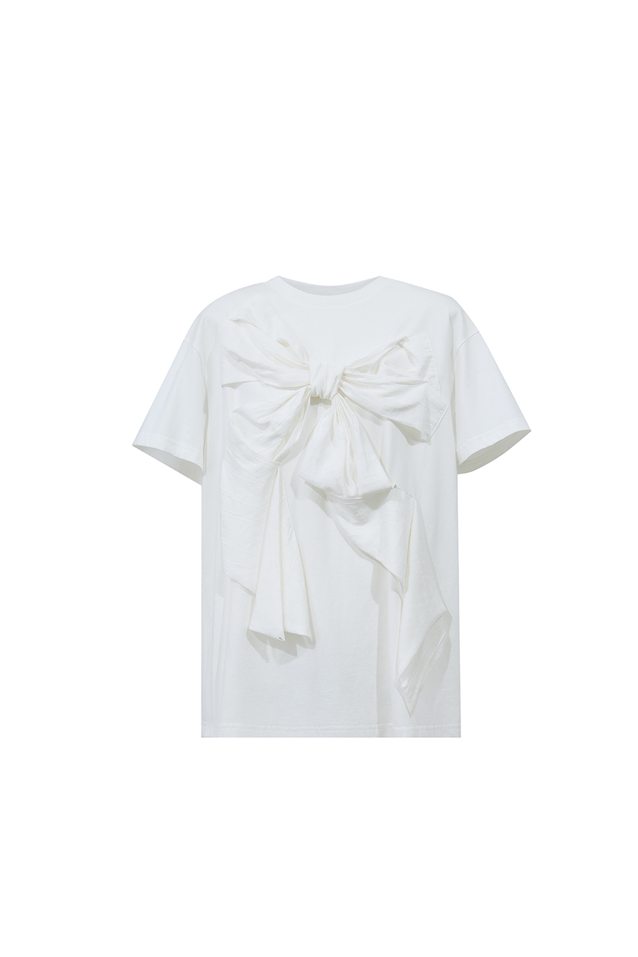 Bow Drop Shoulder T-Shirt|AMII
