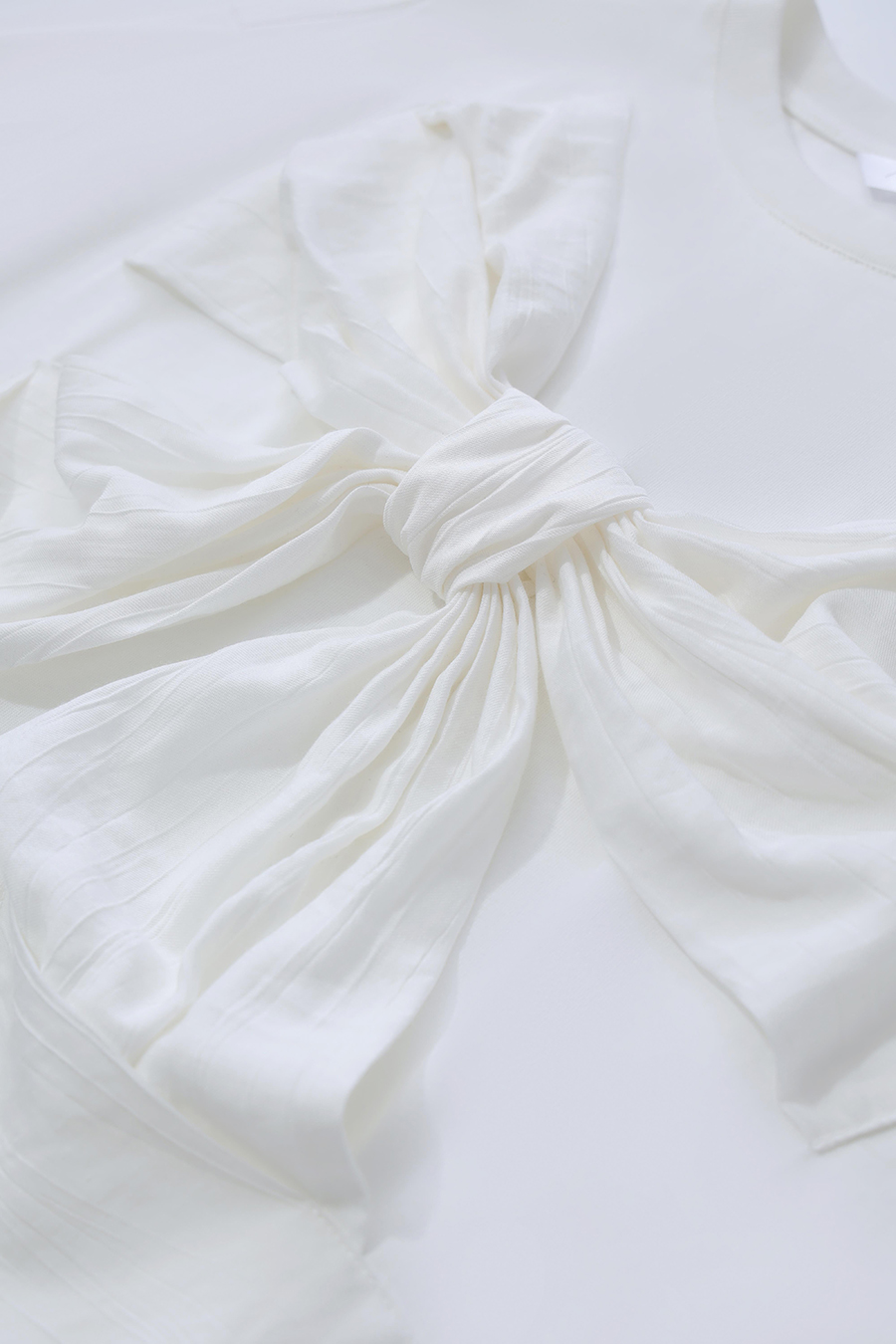 Bow Drop Shoulder T-Shirt|AMII