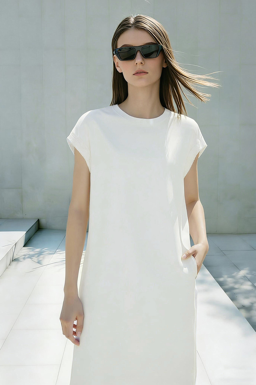 Lace Spliced Slit Dress