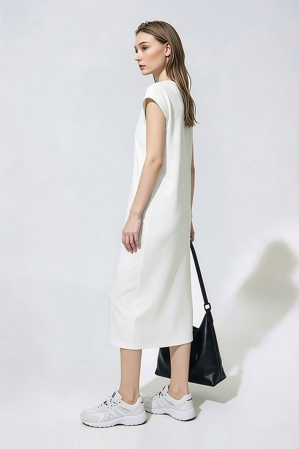 Lace Spliced Slit Dress