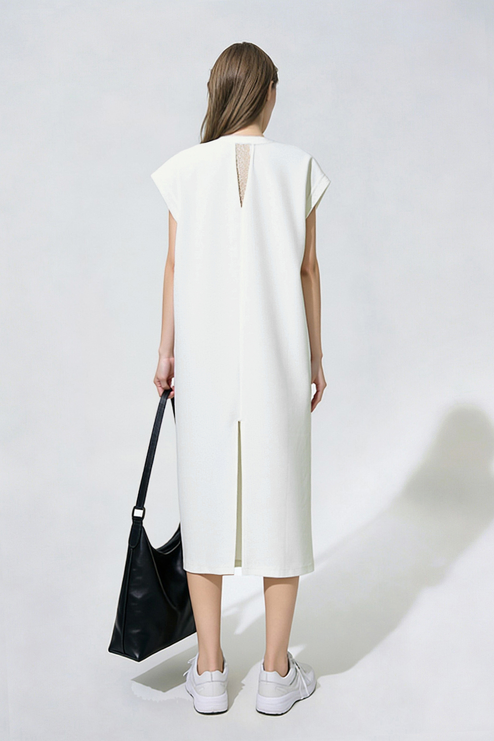 Lace Spliced Slit Dress