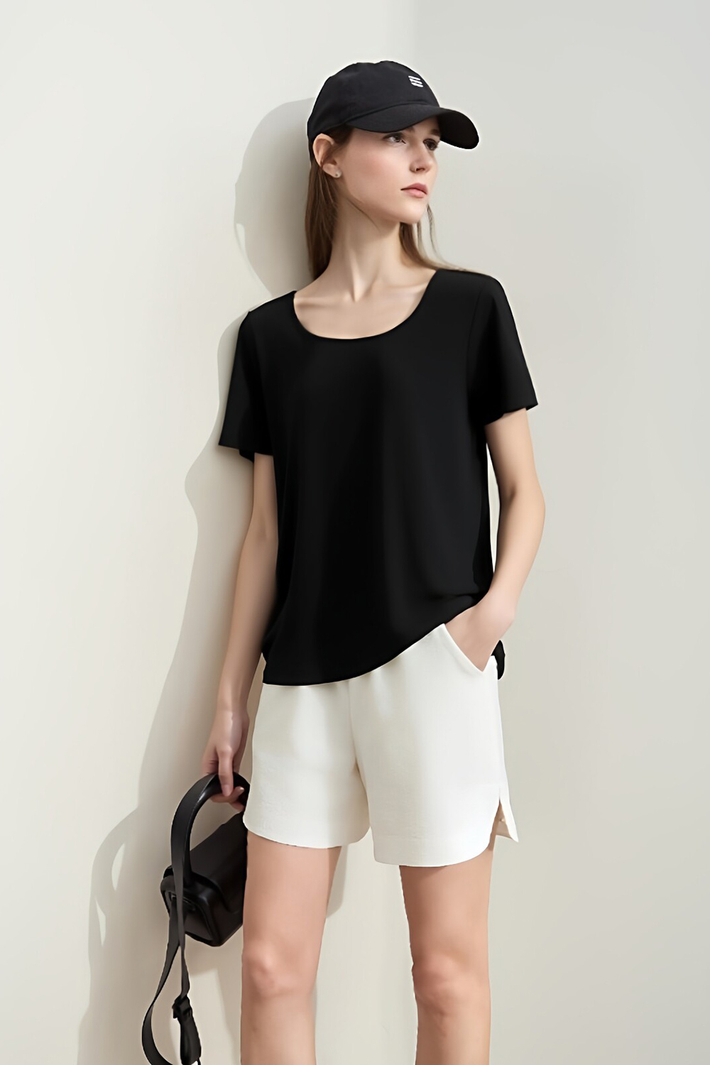 Lace Spliced Backless T-shirt