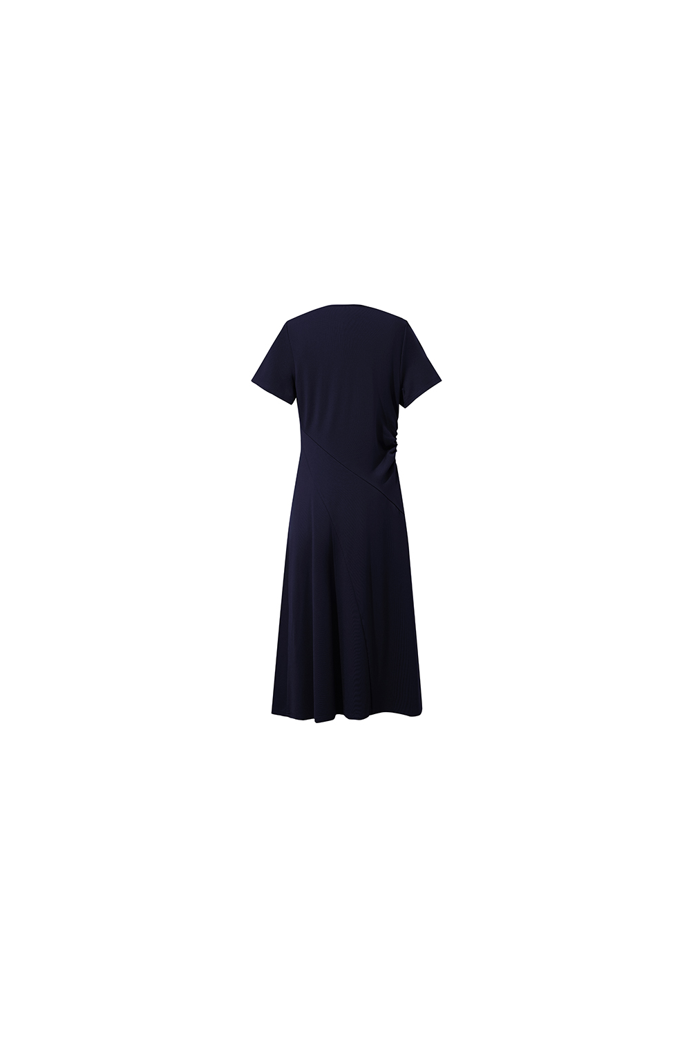 Asymmetric Neck Waist Slim Knit Dress|AMII
