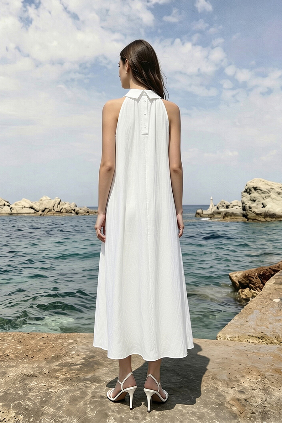Lyocell Sleeveless Dress|AMII
