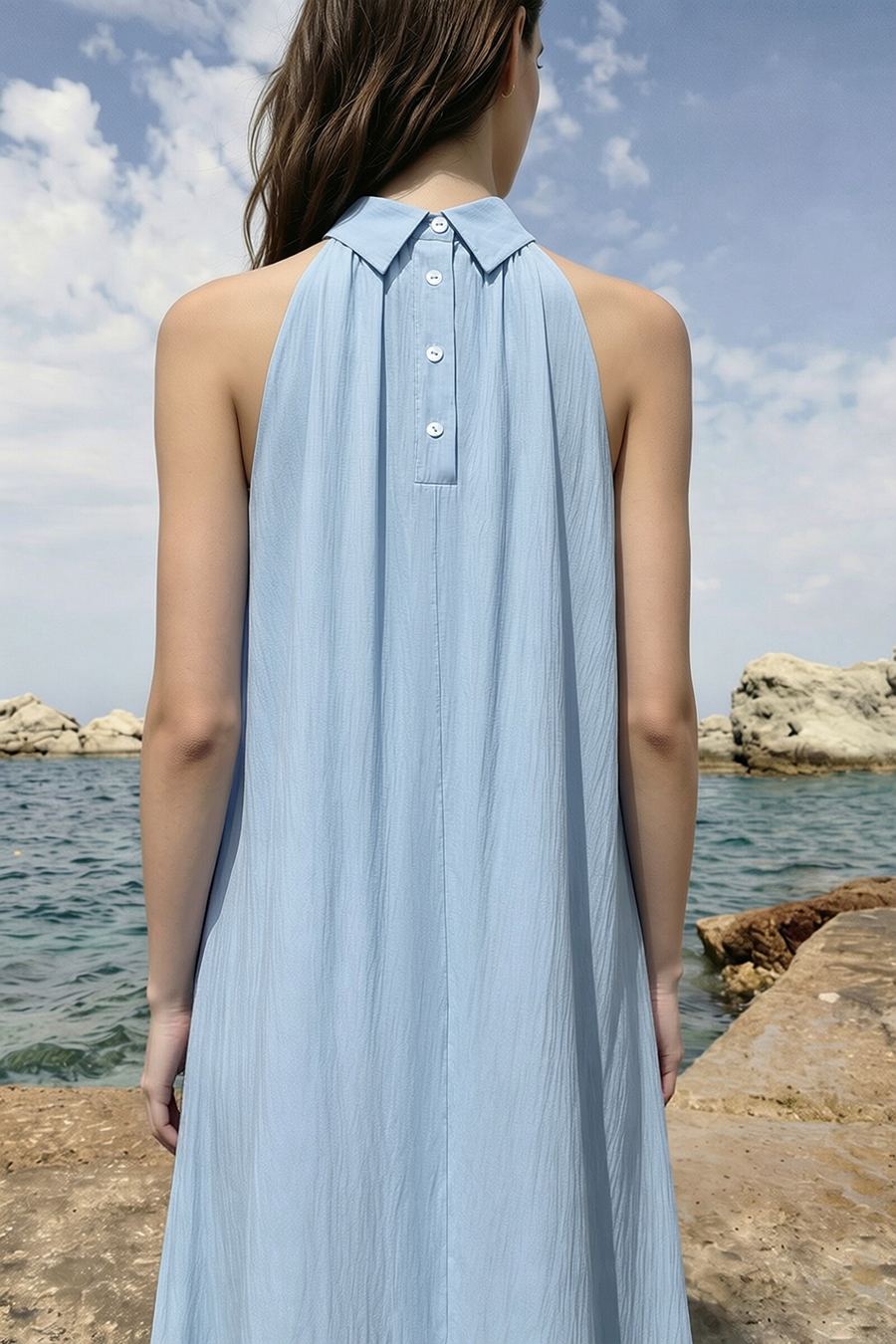 Lyocell Sleeveless Dress|AMII