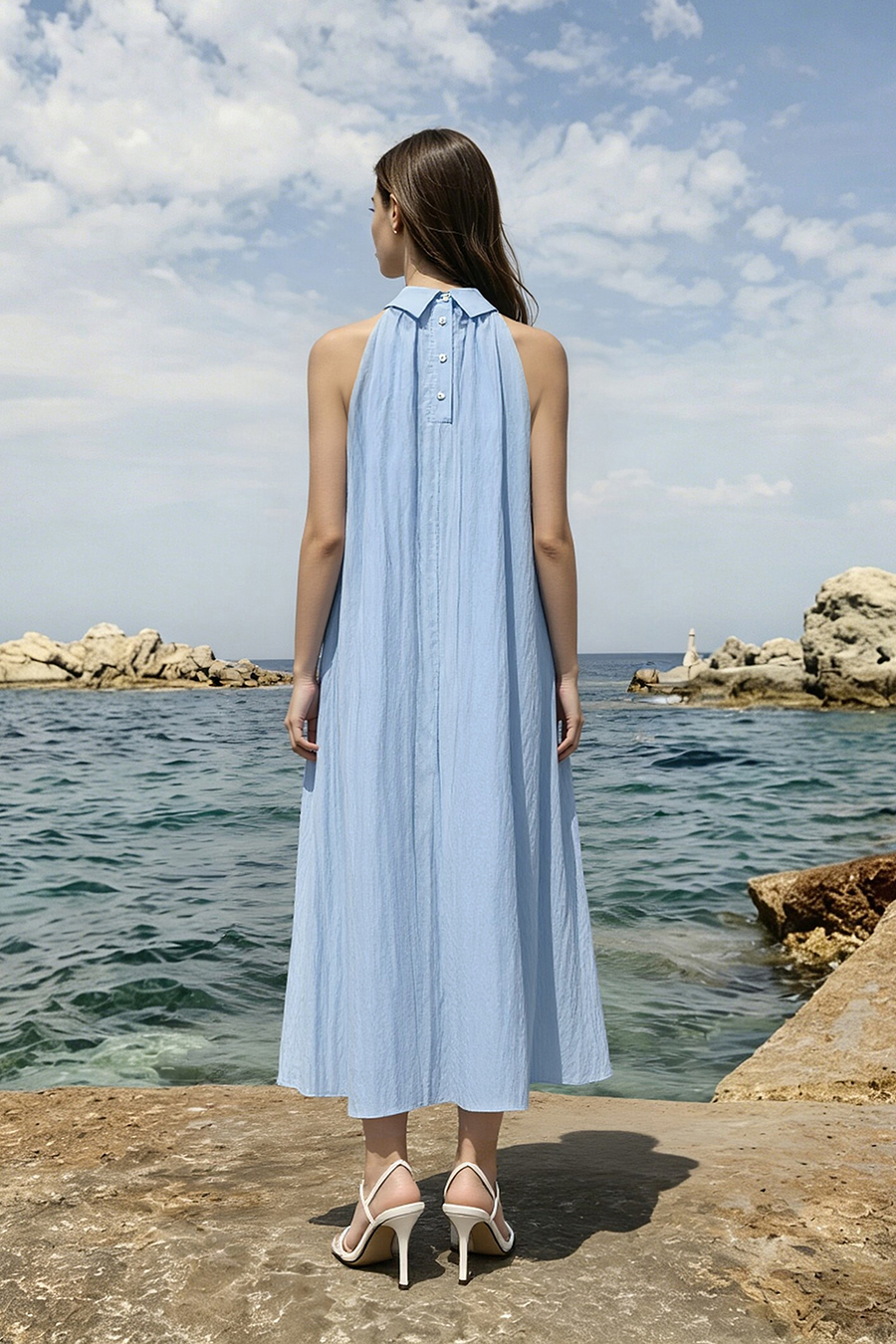 Lyocell Sleeveless Dress|AMII