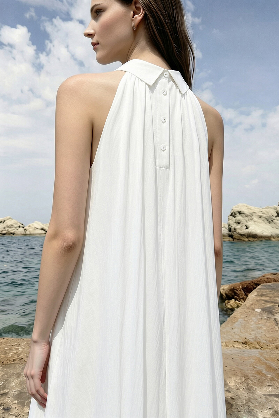 Lyocell Sleeveless Dress|AMII