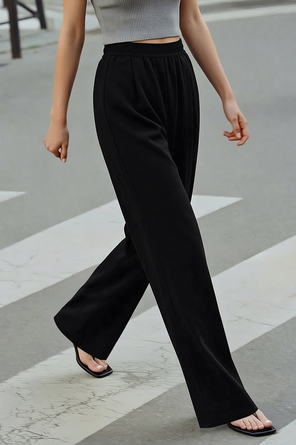 Loose Wide-Leg Casual Trousers|AMII