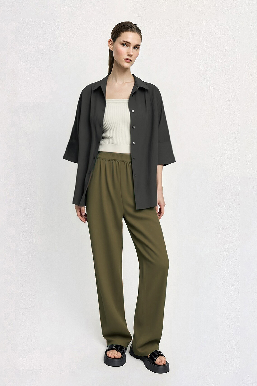 Loose Wide-Leg Casual Trousers|AMII