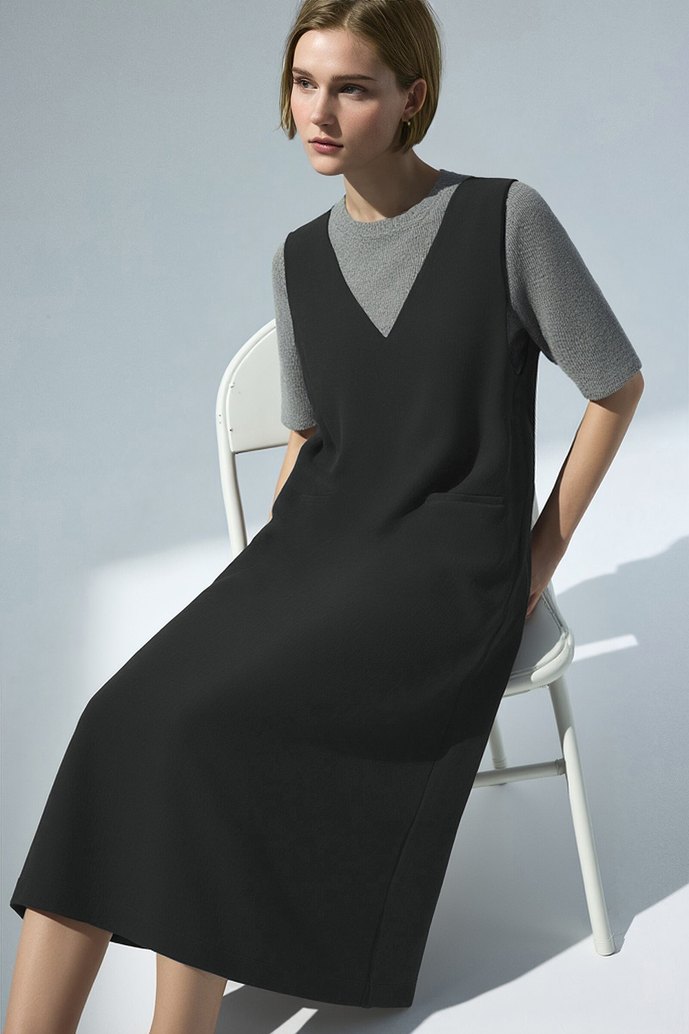 V-neck Ribbon Dress