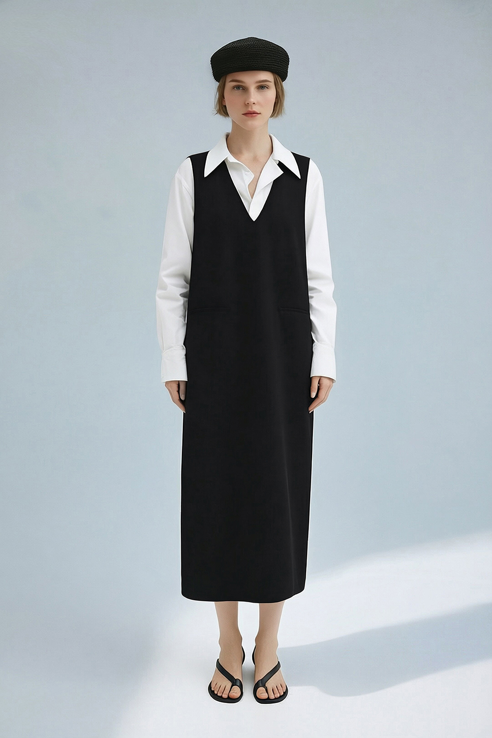 V-neck Ribbon Dress