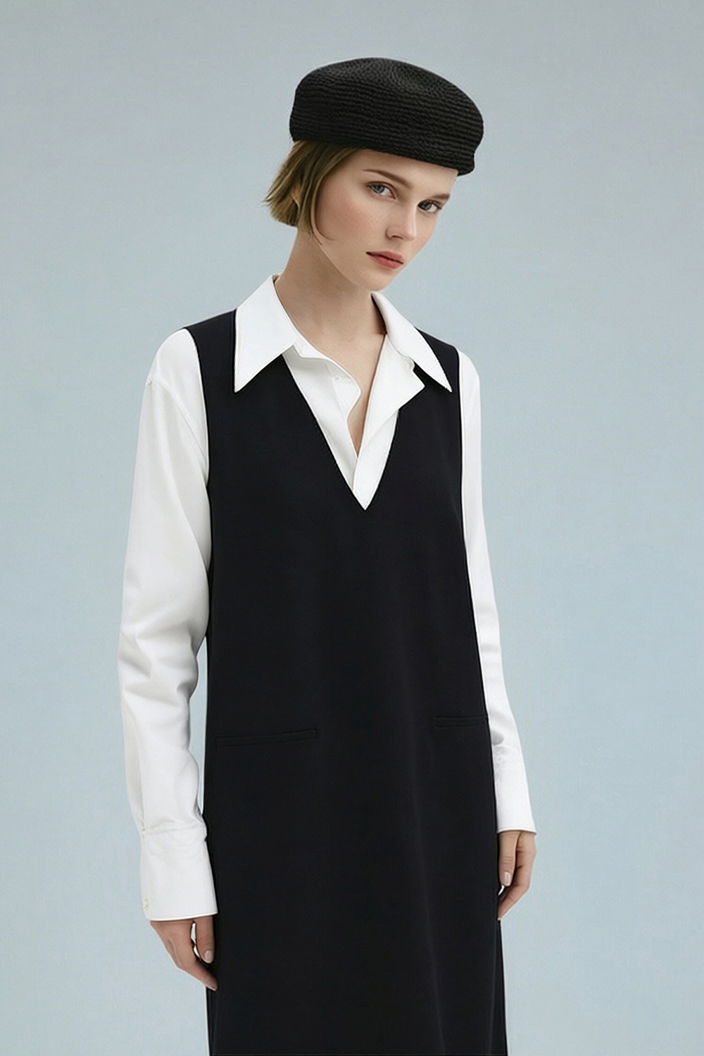 V-neck Ribbon Dress