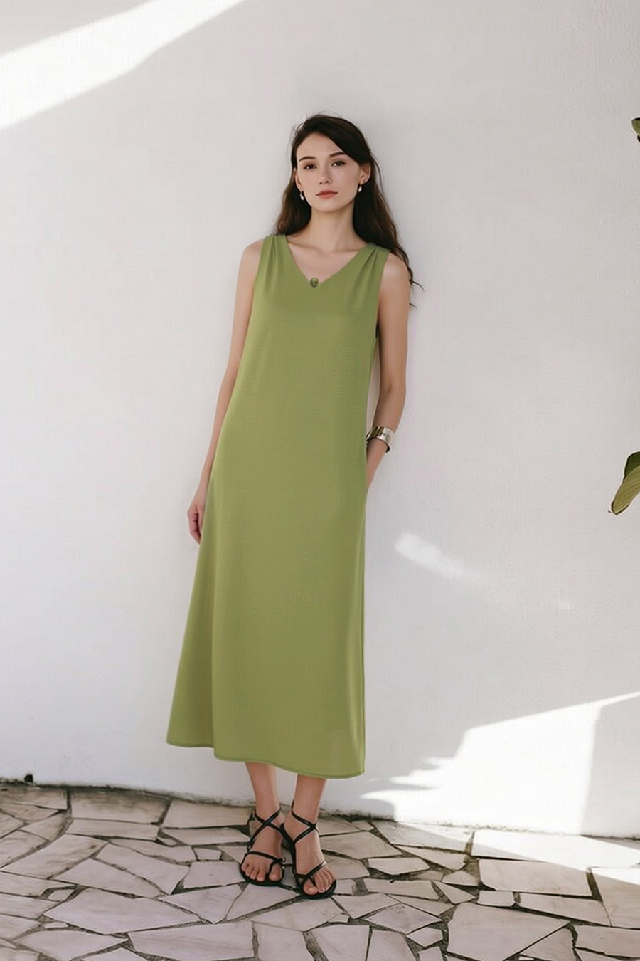 Beaded V-Neck Dress