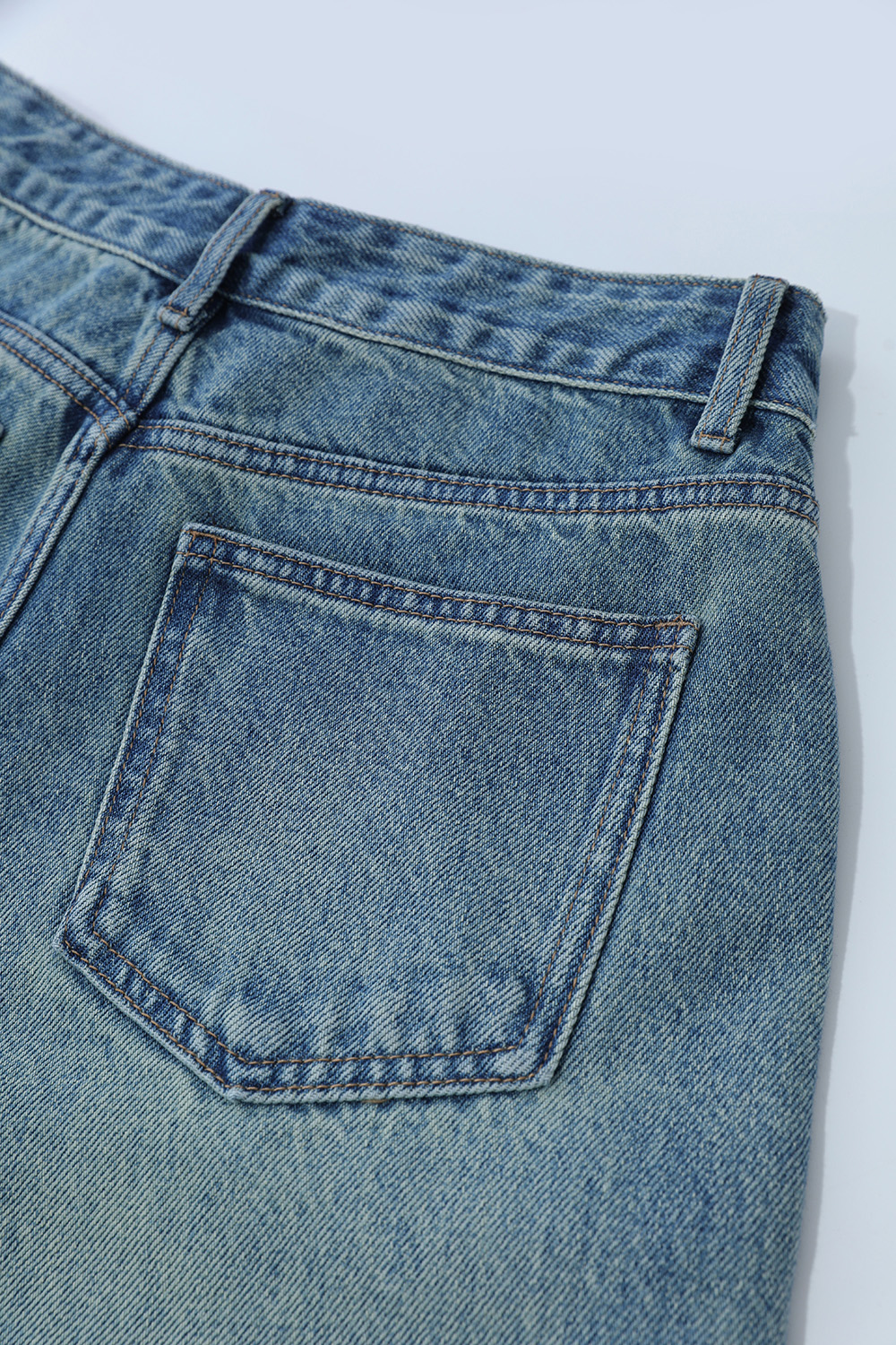 Frayed & Bleached Denim Shorts