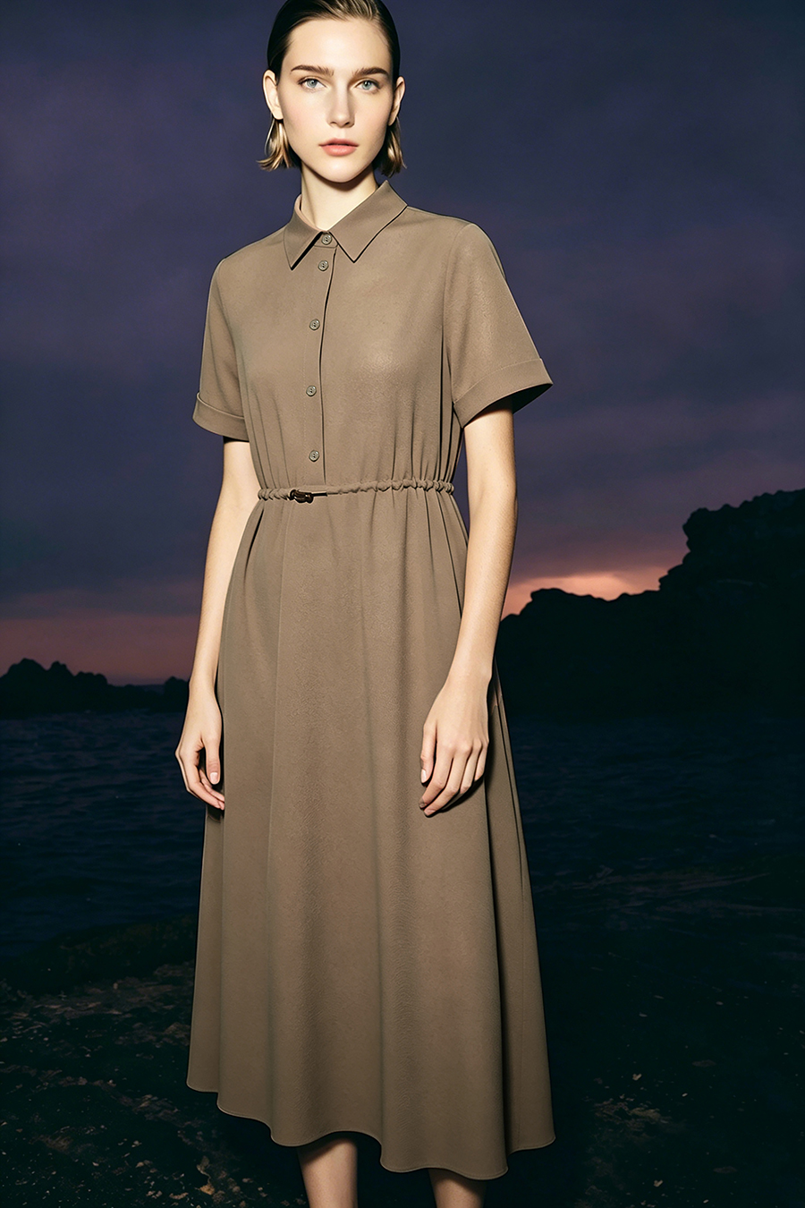 Mountain Style Drawstring Dress|AMII