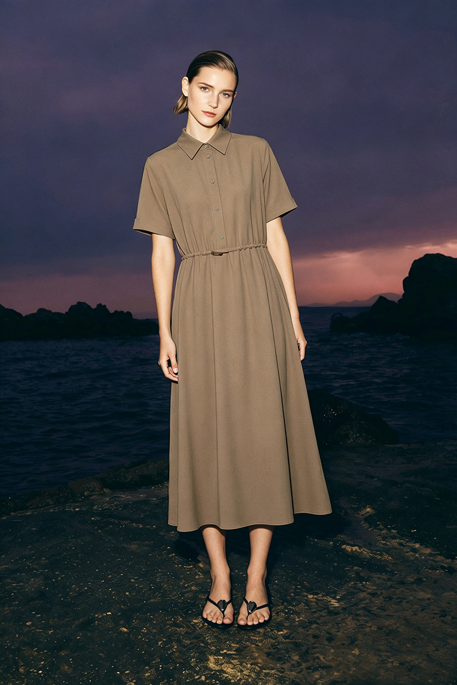 Mountain Style Drawstring Dress|AMII