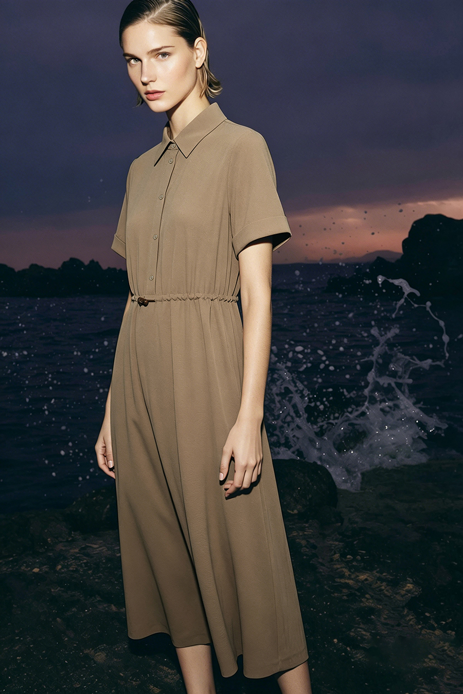Mountain Style Drawstring Dress|AMII
