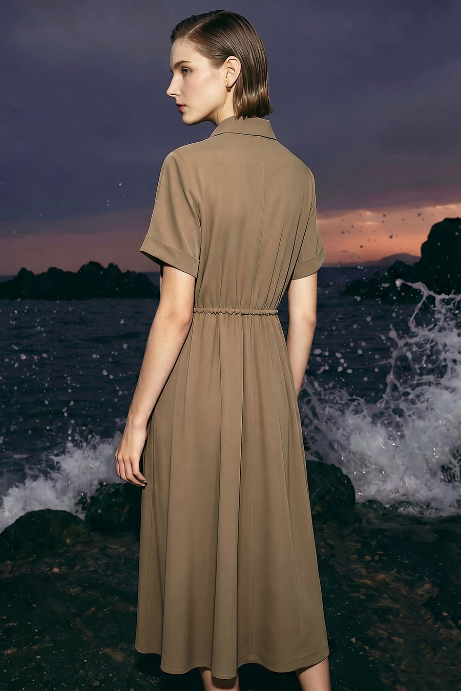 Mountain Style Drawstring Dress|AMII