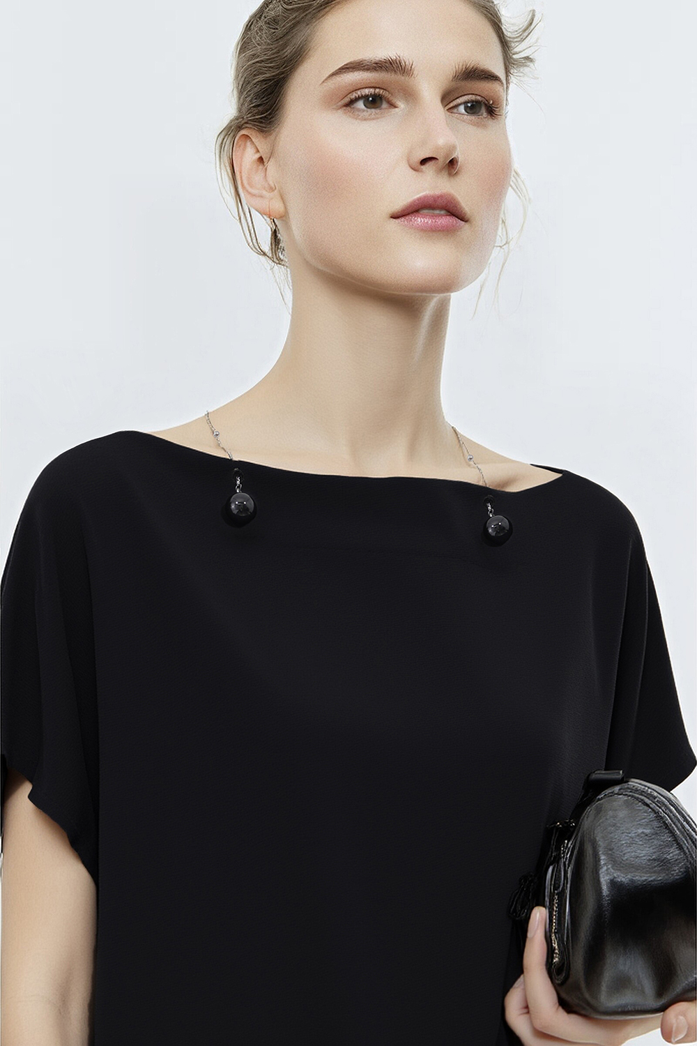 Beaded Chain Chiffon Blouse|AMII