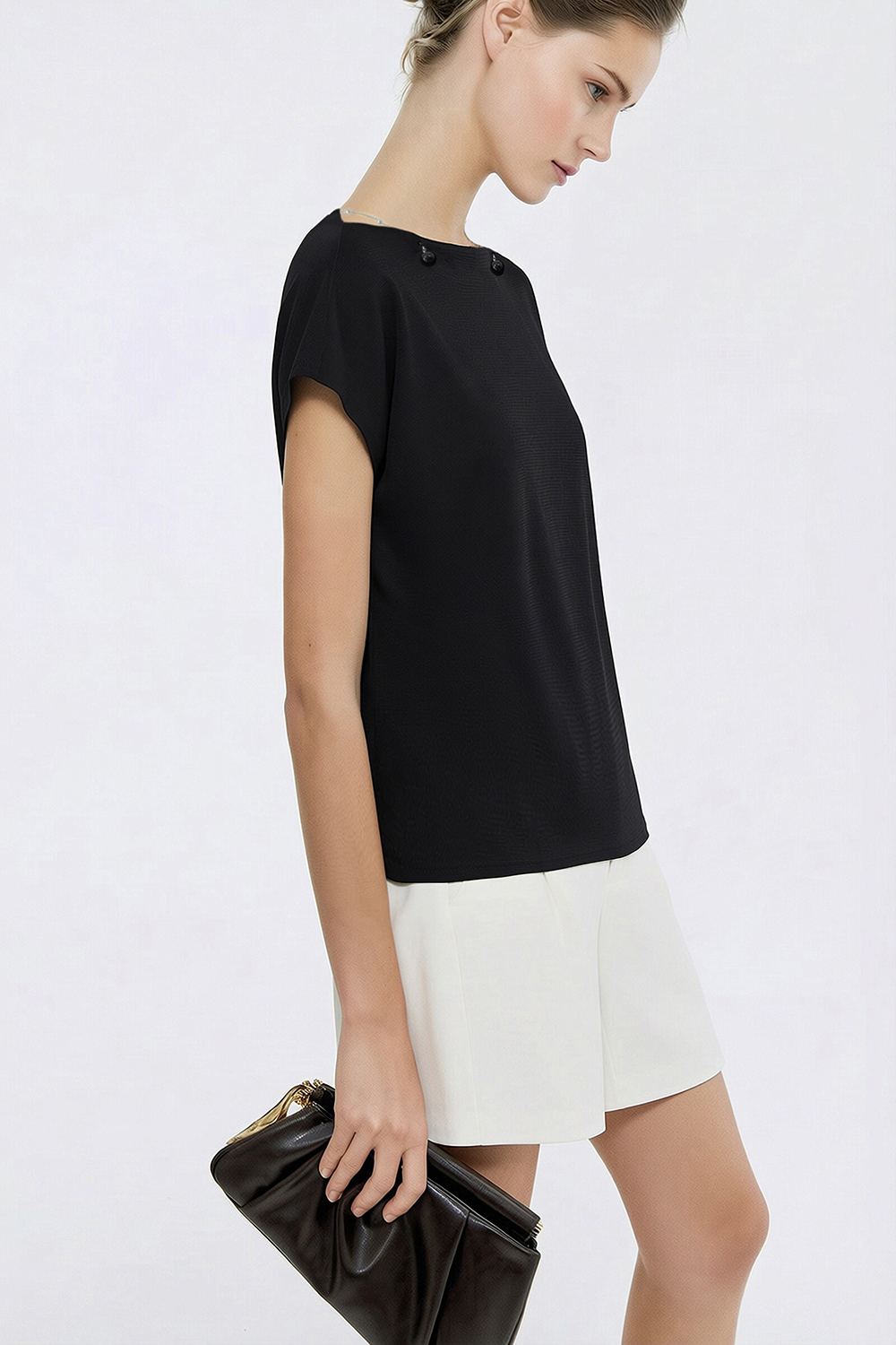 Beaded Chain Chiffon Blouse|AMII