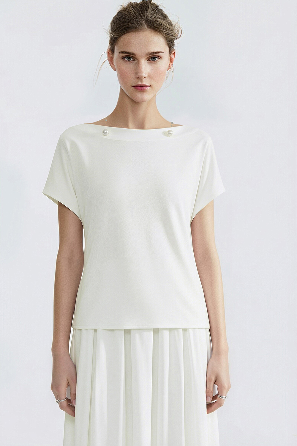 Beaded Chain Chiffon Blouse|AMII