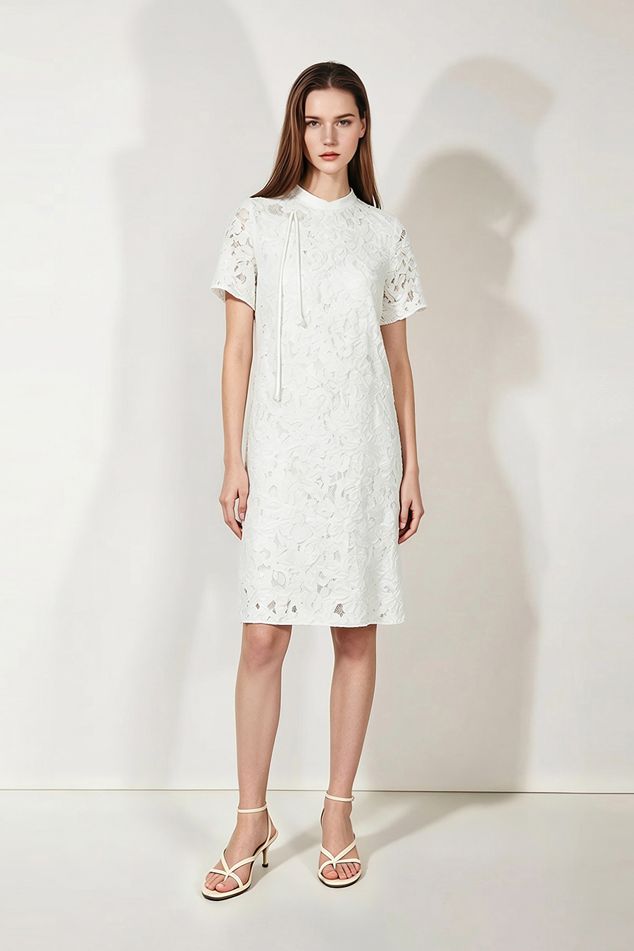 Stand Collar Frog Button Dress|AMII