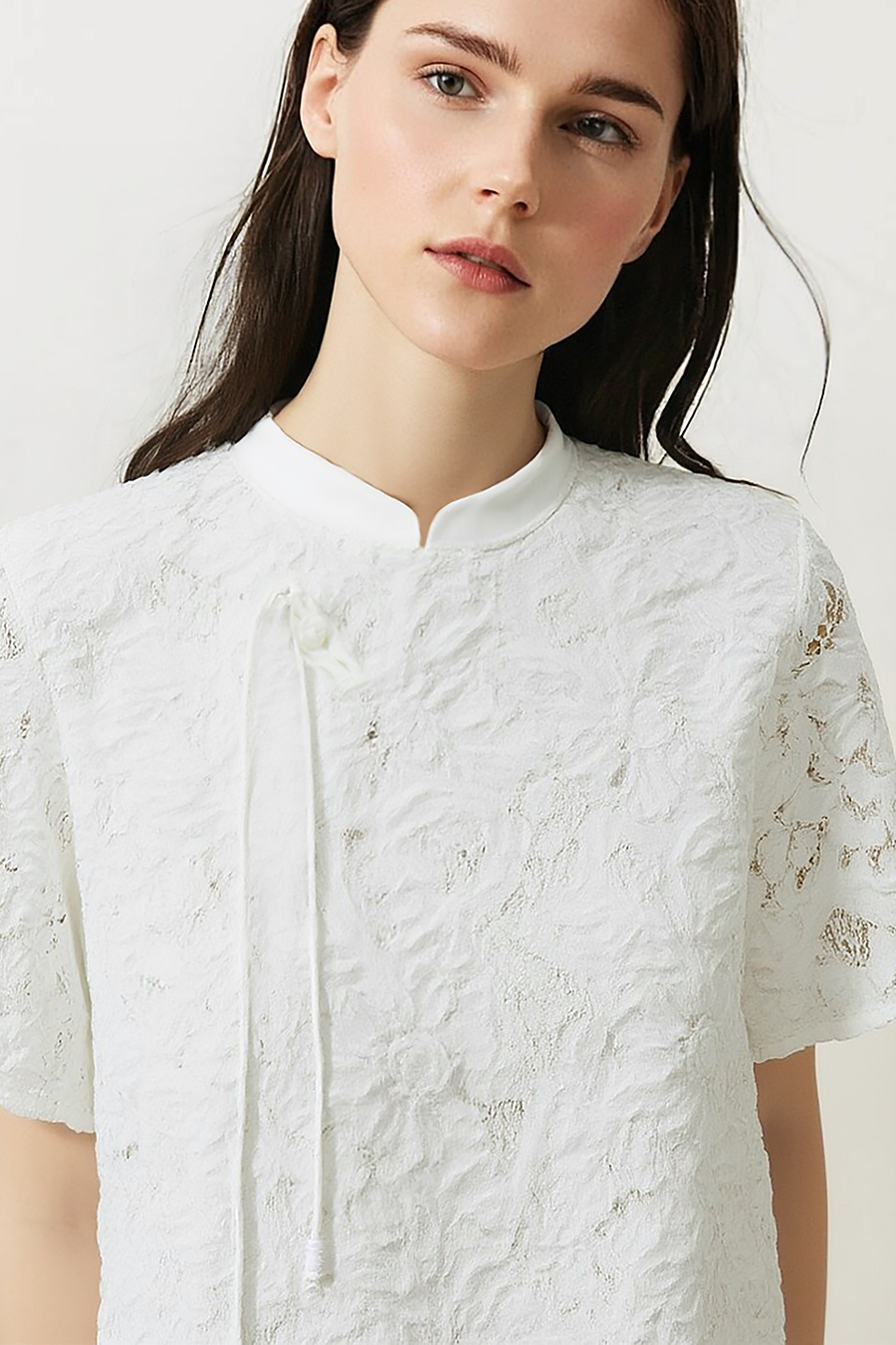 Stand Collar Frog Button Dress|AMII