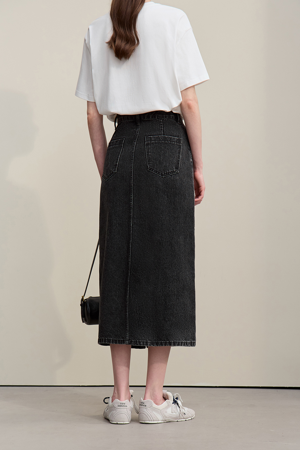 Slit Denim Skirt