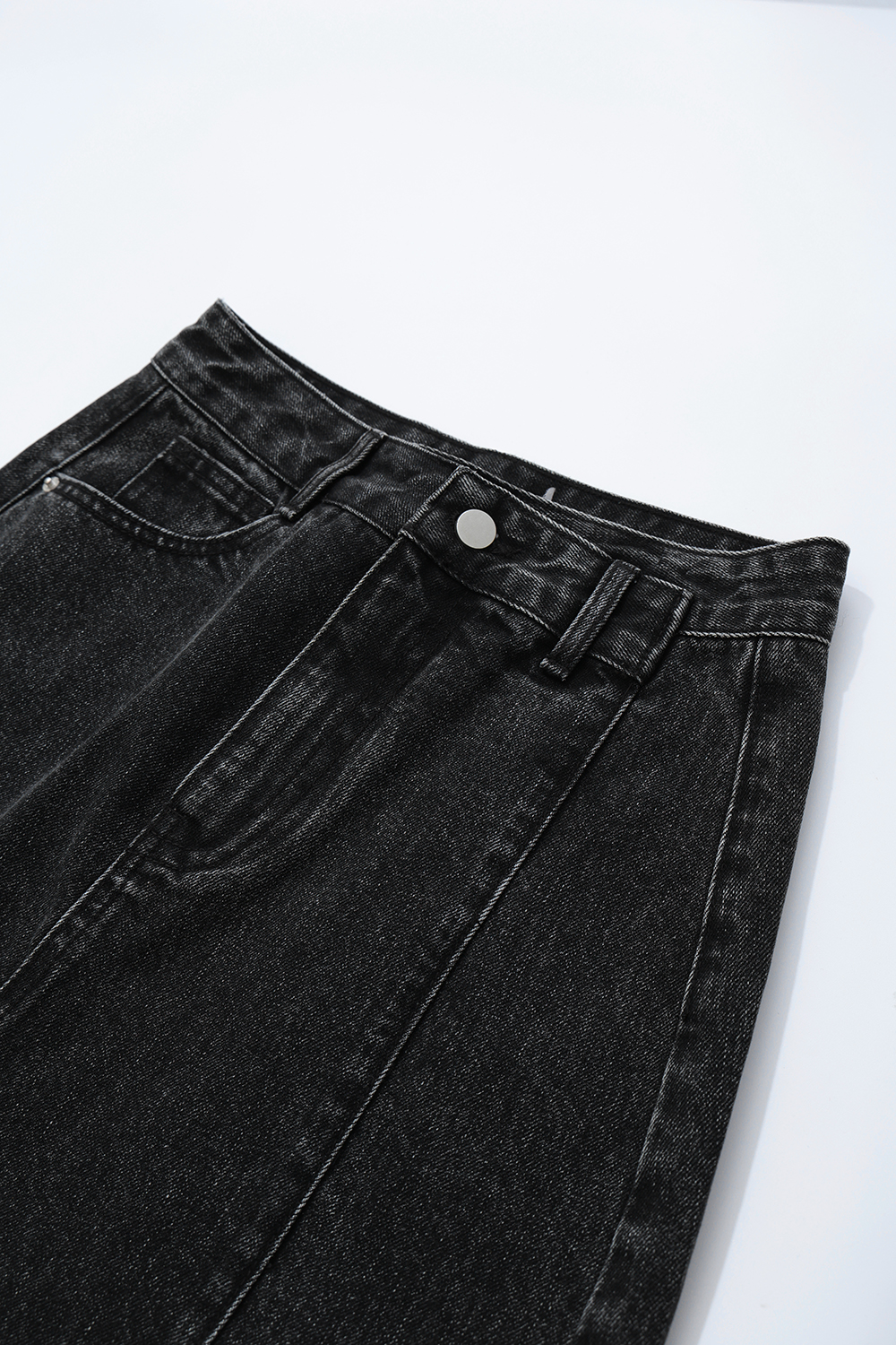 Slit Denim Skirt
