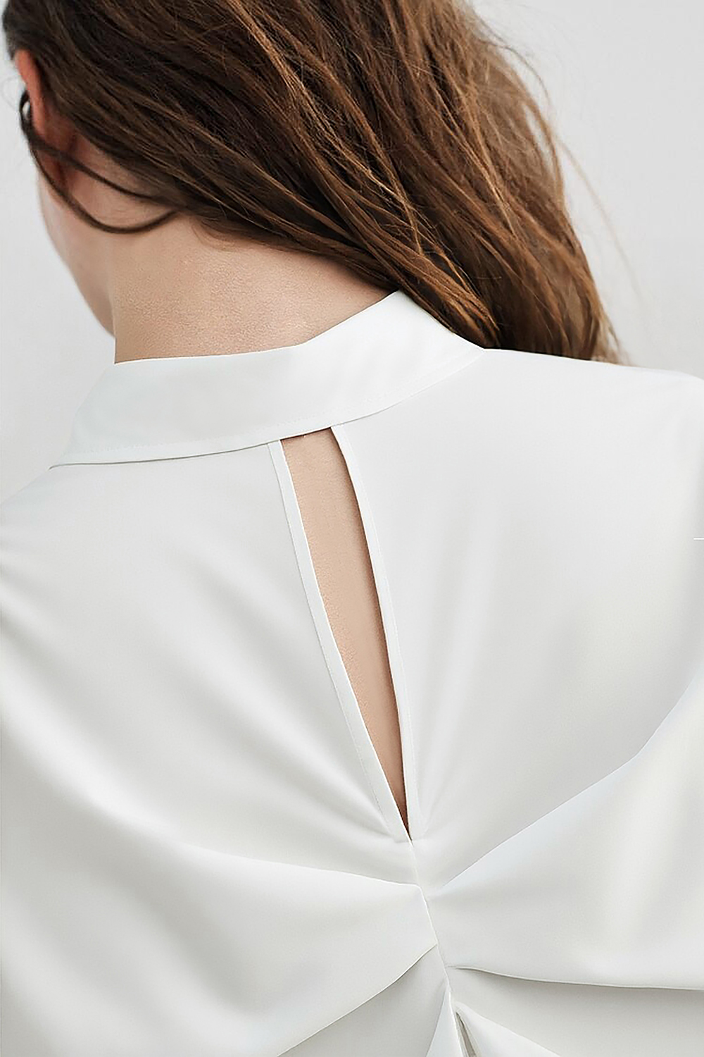 Hollow Pleated Stripe Shirt