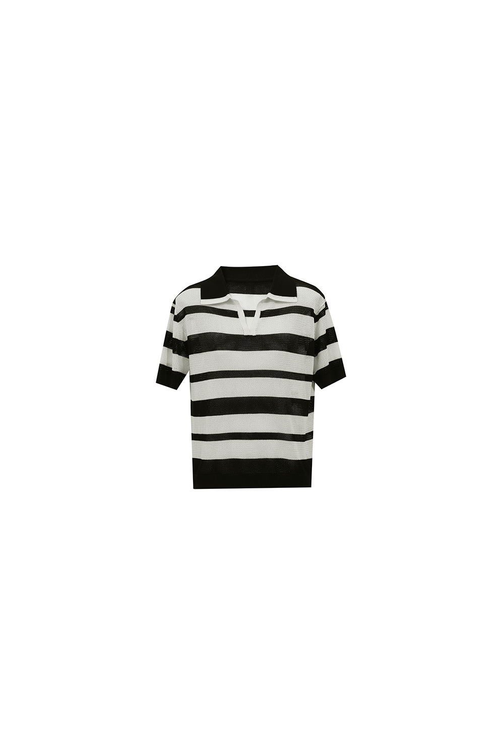 Striped Short Sleeve Knit Sweater