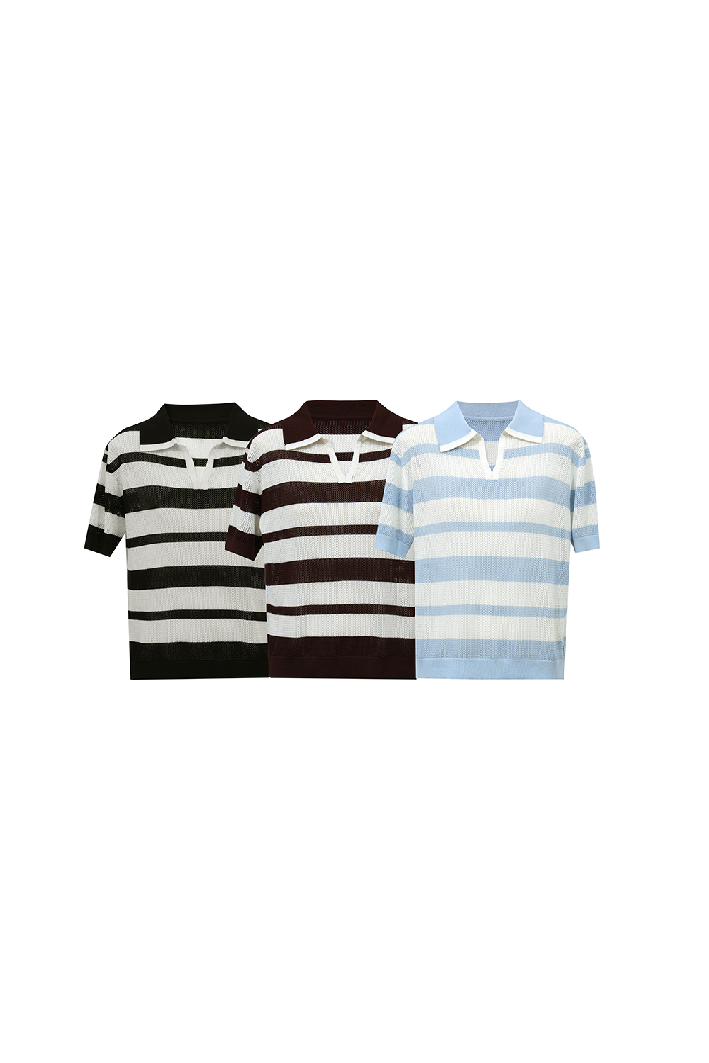 Striped Short Sleeve Knit Sweater