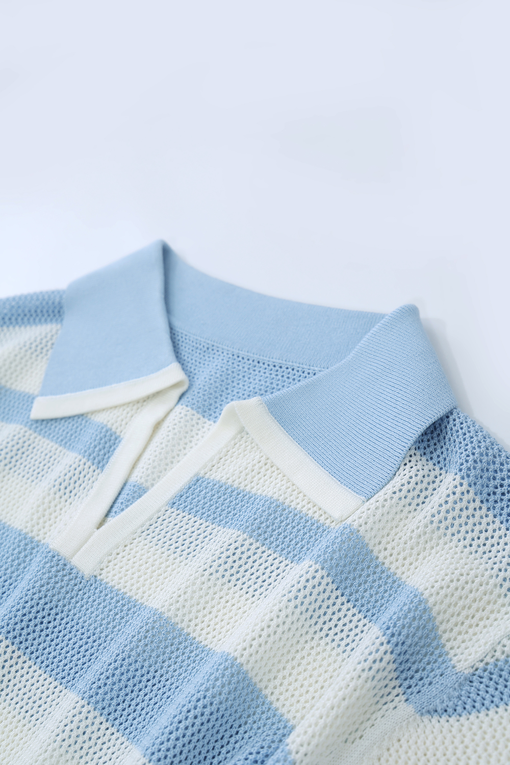 Striped Short Sleeve Knit Sweater