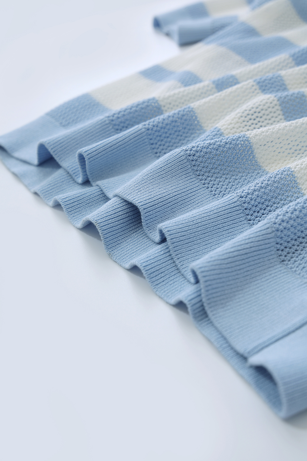 Striped Short Sleeve Knit Sweater