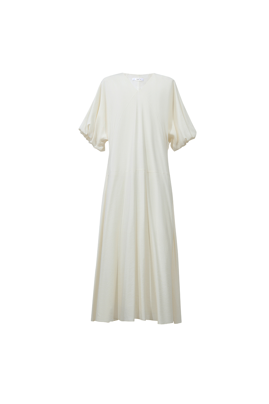 V-neck Puff Sleeve Dress|AMII