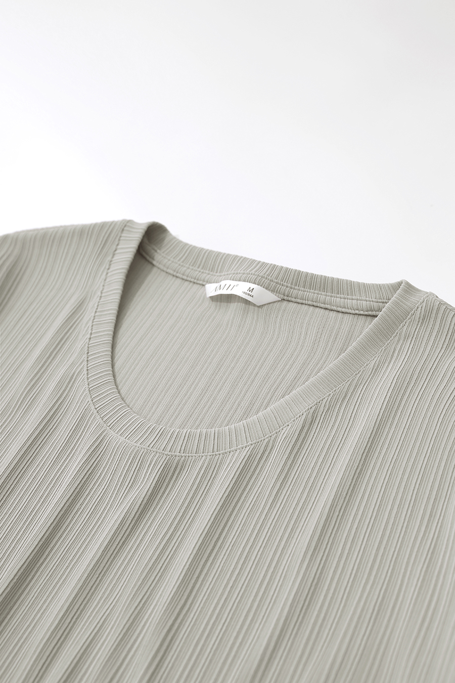 U-neck Ribbed Short-sleeve T-shirt