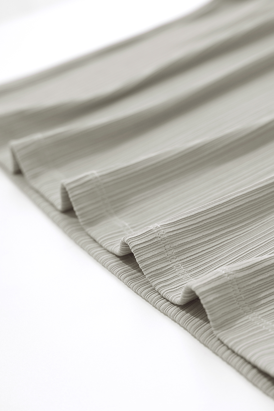 U-neck Ribbed Short-sleeve T-shirt