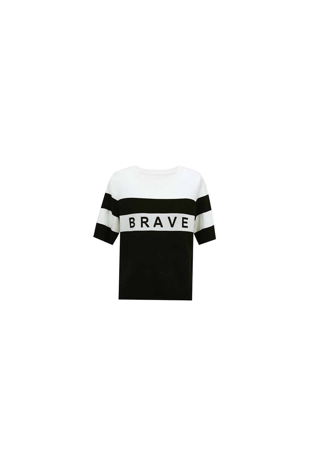 Crew Neck Striped Knit Sweater