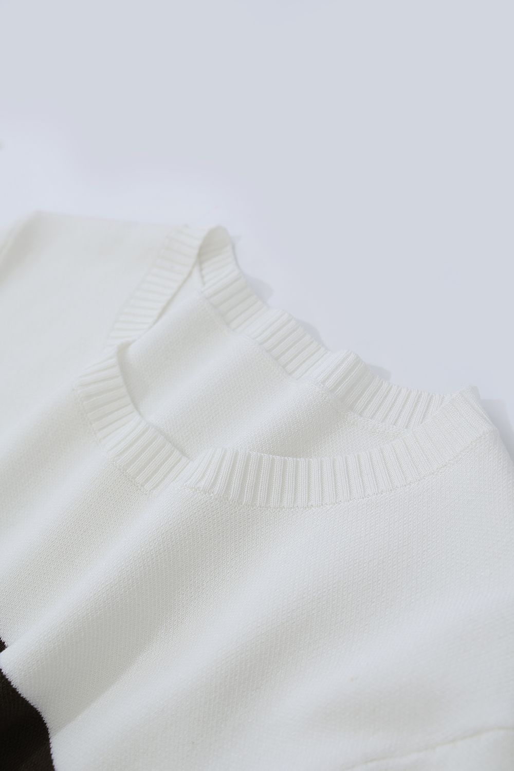 Crew Neck Striped Knit Sweater
