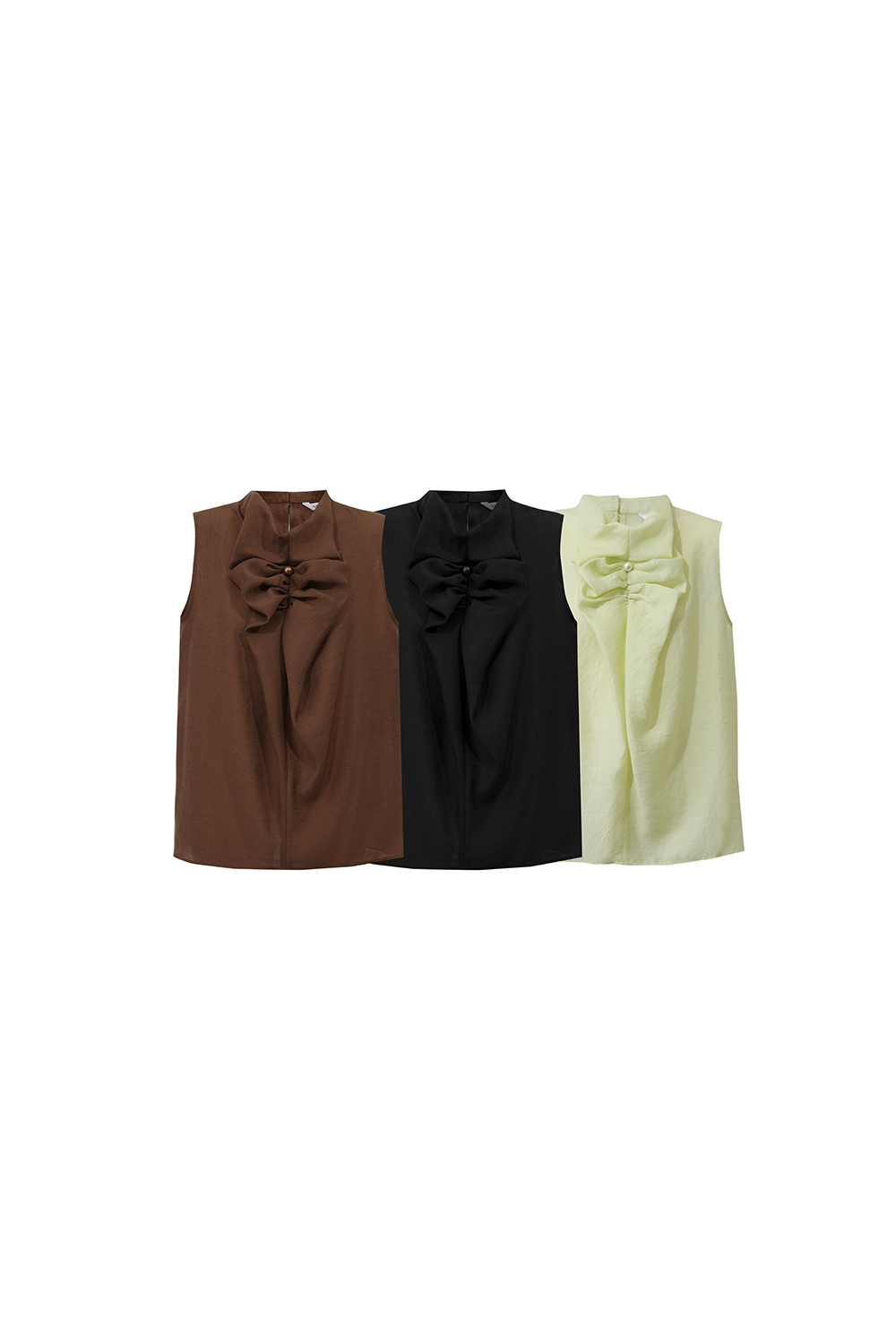 Beaded Pleated Chiffon Top