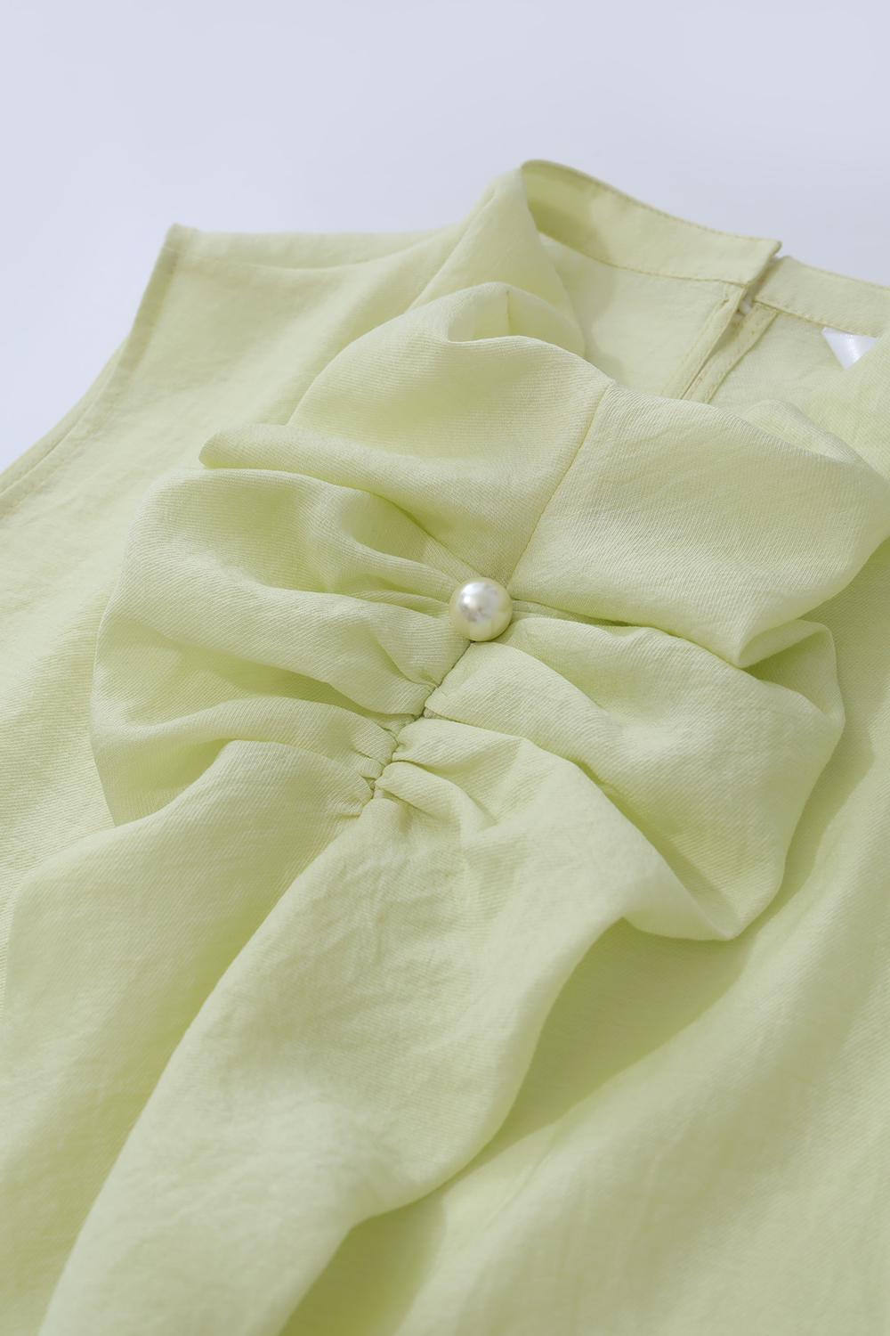 Beaded Pleated Chiffon Top